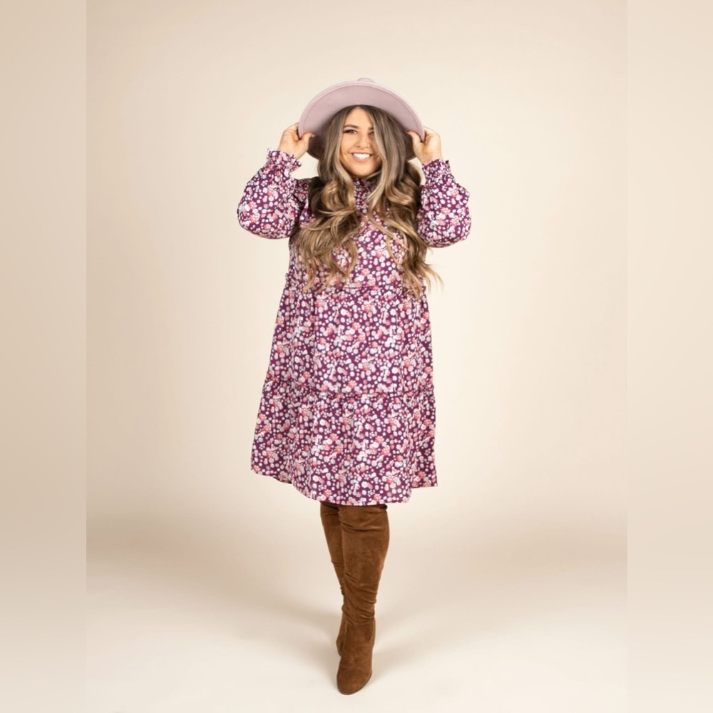 NWT LulaRoe Annabelle Floral Ruffle Tiered Dress in Size 3XL - Picture 2 of 4